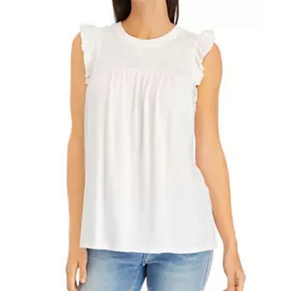 NWT Wonderly size XL flutter cap sleeve top - Picture 2 of 13